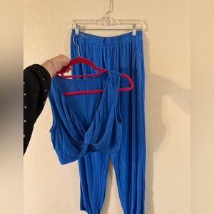 Blue Two-Piece Boutique Lounge Women's Set